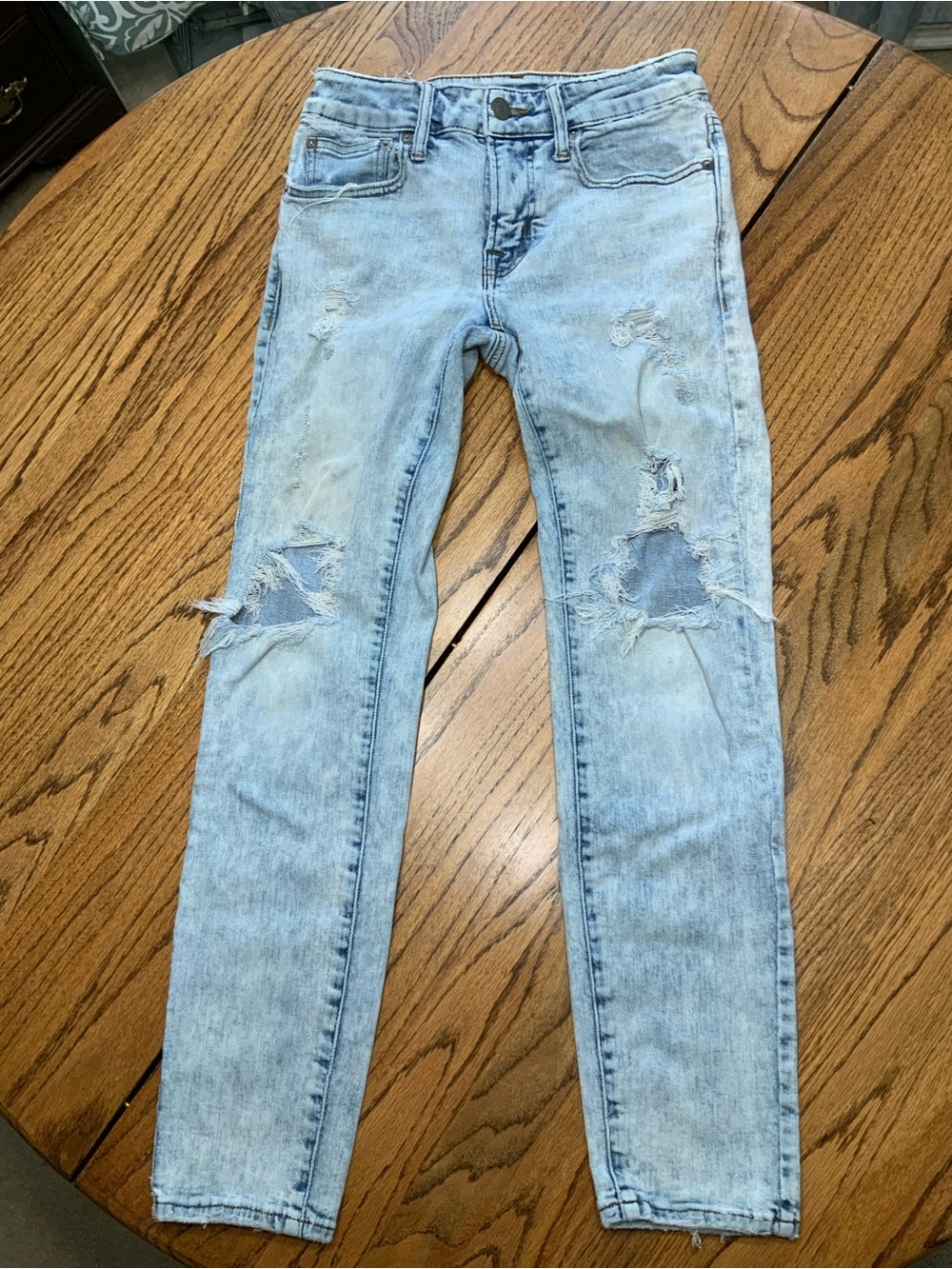 American Eagle Flex Distressed Ripped Jeans Men's Size 28x28 Light Wash Blue